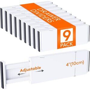 Drawer Dividers Adjustable Expandable Organizer Set White Dresser Storage